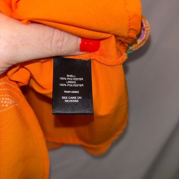 Torrid Orange Floral Elastic Back Top - Picture 2 of 7